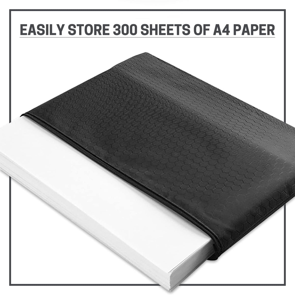 A4 Zipper File Bags 5-Pack, Black Waterproof Canvas Document Pouches