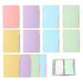 A5 6-Hole Binder Dividers, 60 Pastel Index Tabs