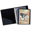A5 65% Recycled Presentation Ring Binder with 12 Multi-Punched Pockets, Black