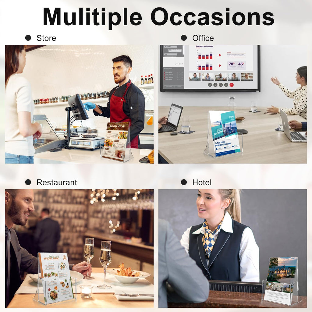 A5 Clear Acrylic Leaflet & Brochure Holder — Freestanding Display 2 Pack