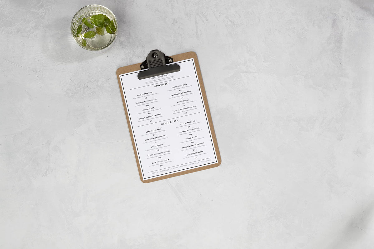 A5 MDF Clipboard — Smooth Hardboard, 75mm Rust-Resistant Clip, Hanging Hole