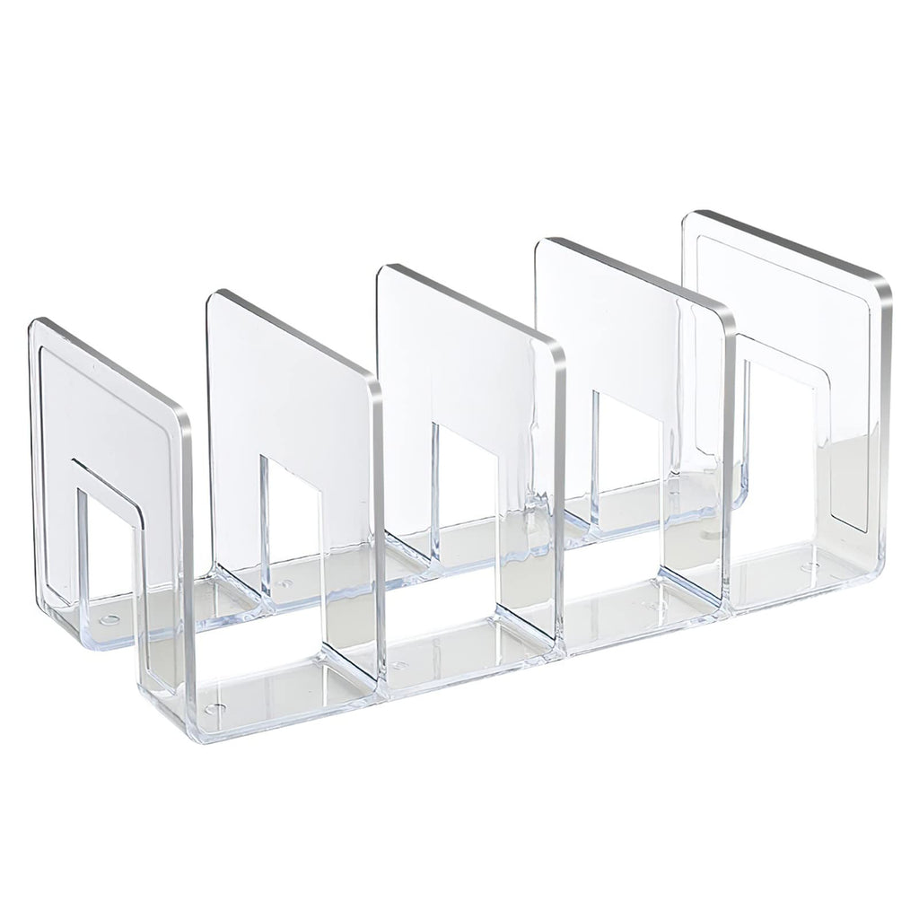 Acrylic File Sorter, Clear Desk Organizer, 4-Section Desktop File Holder