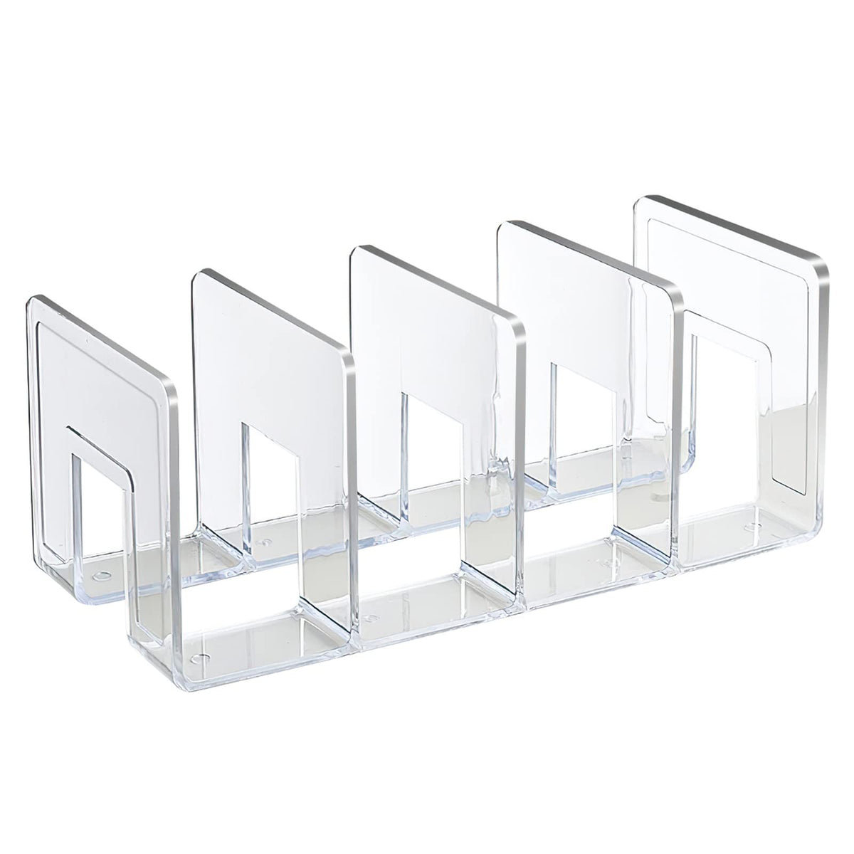 Acrylic File Sorter, Clear Desk Organizer, 4-Section Desktop File Holder