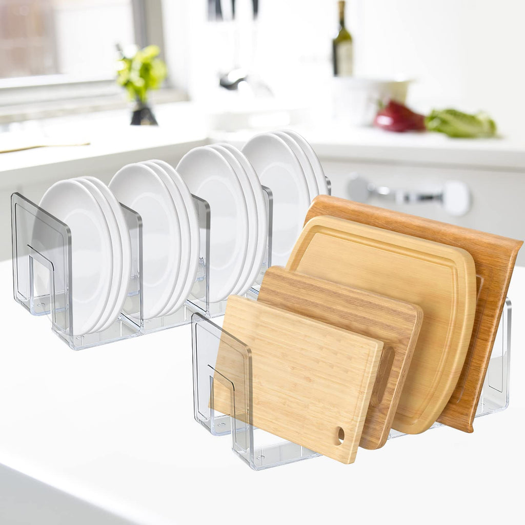 Acrylic File Sorter, Clear Desk Organizer, 4-Section Desktop File Holder