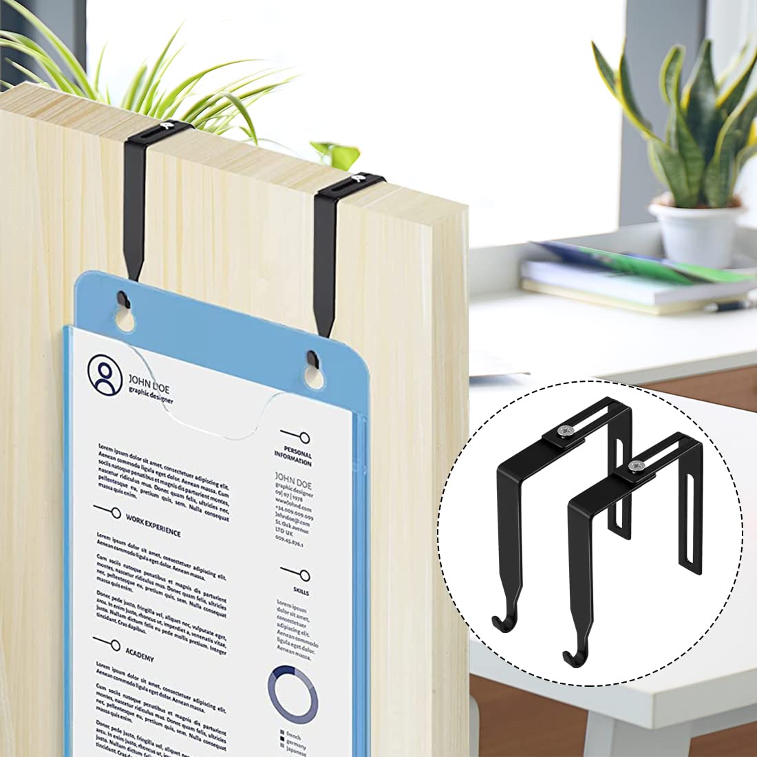 Adjustable Cubicle Over-Door Hook Hangers 4-Pack Fits 1.35–2.4 in Panels