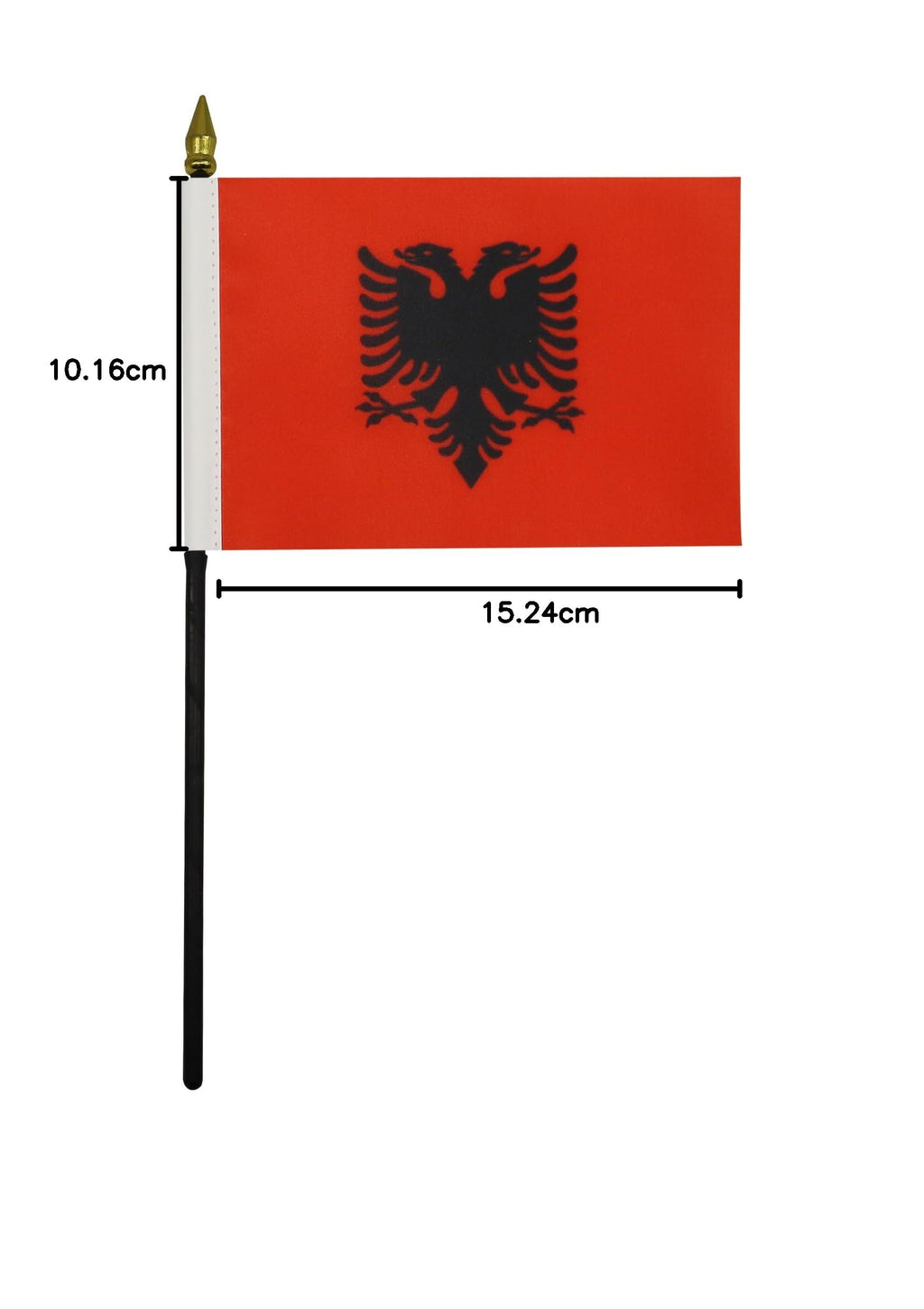 Albania Table Flag 15x10 cm 100D Polyester with Plastic Base