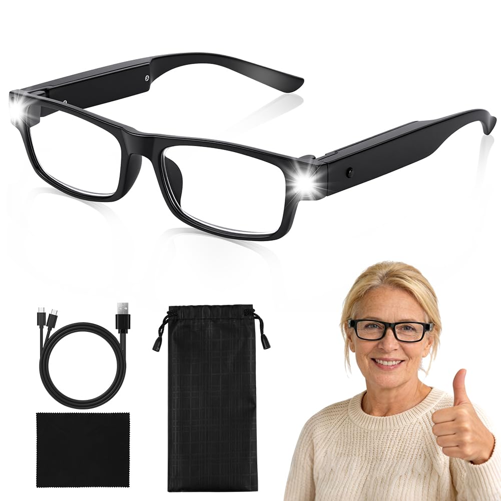 APXEL 150% Magnifying Glasses with Light, LED Magnifying Eyewear