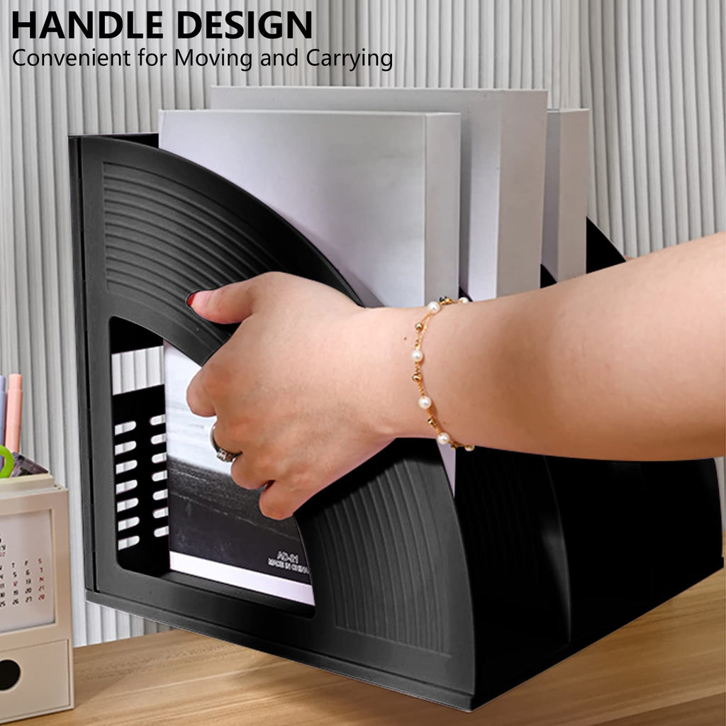Arched File Organizer, Desktop 3-Compartment A4 Magazine Holder