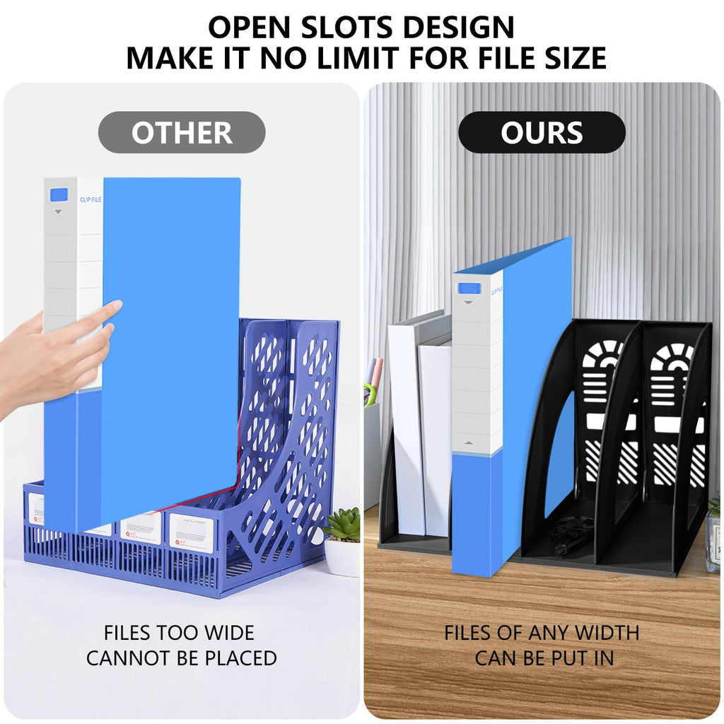 Arched File Organizer, Desktop 3-Compartment A4 Magazine Holder