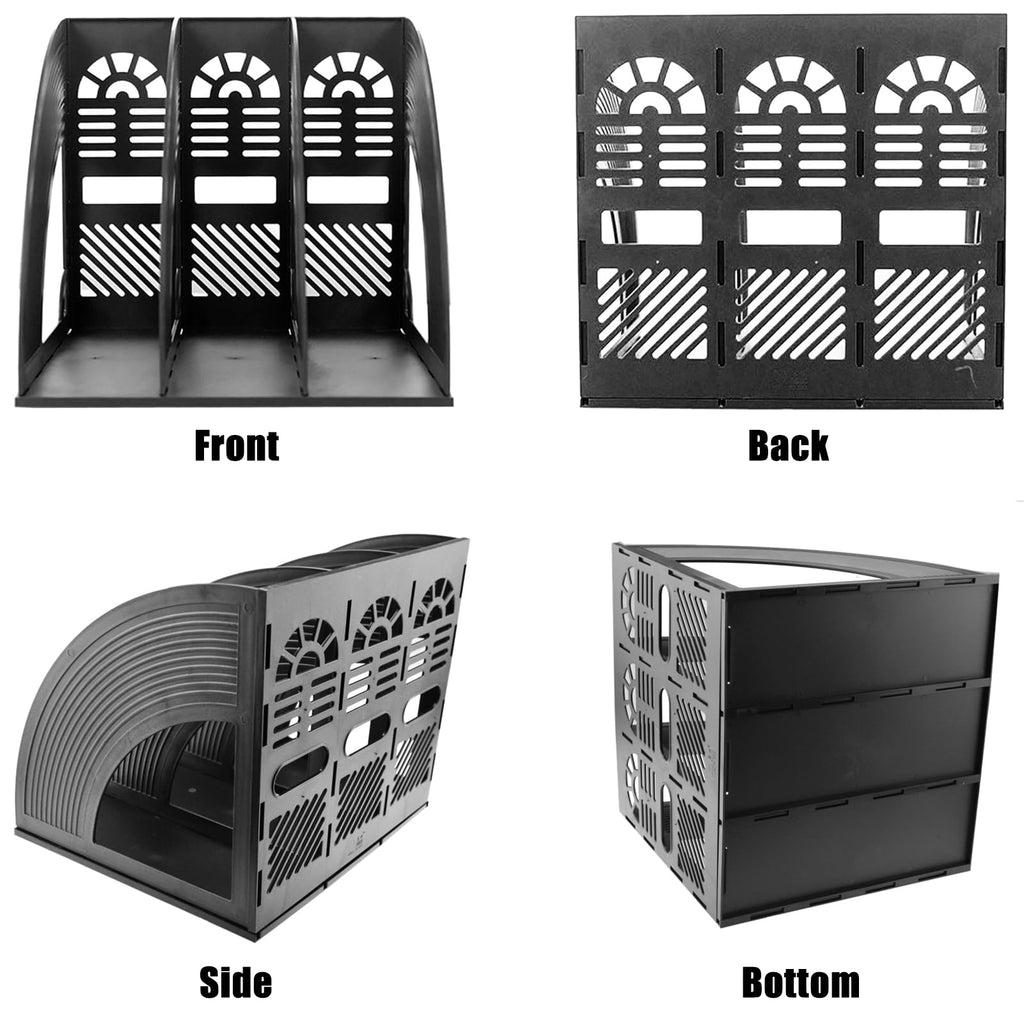 Arched File Organizer, Desktop 3-Compartment A4 Magazine Holder