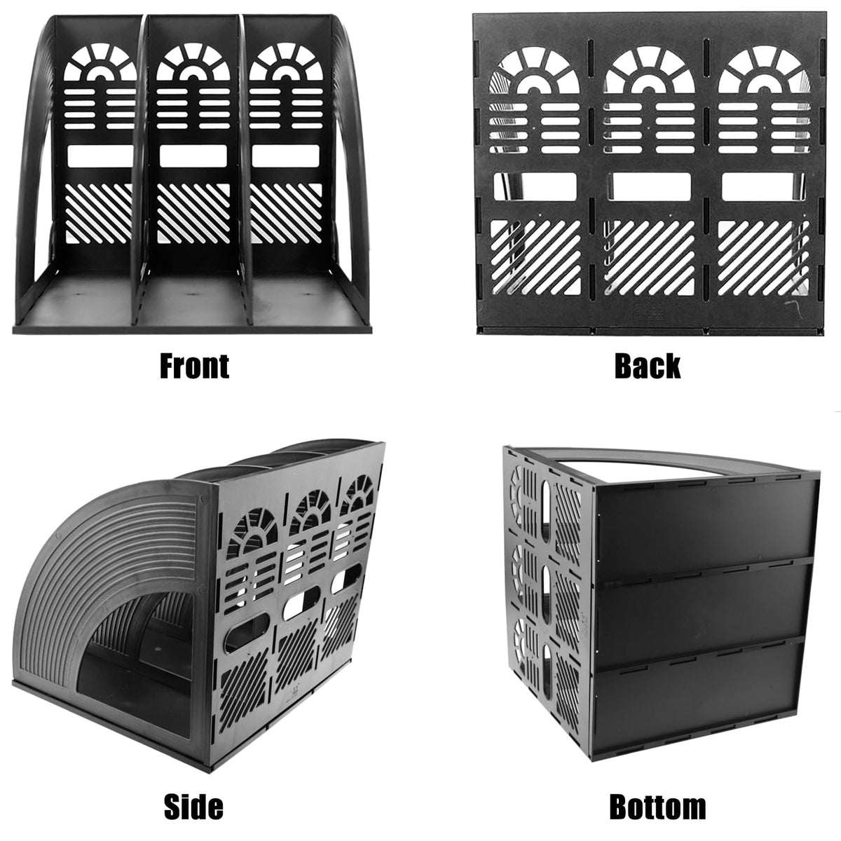Arched File Organizer, Desktop 3-Compartment A4 Magazine Holder