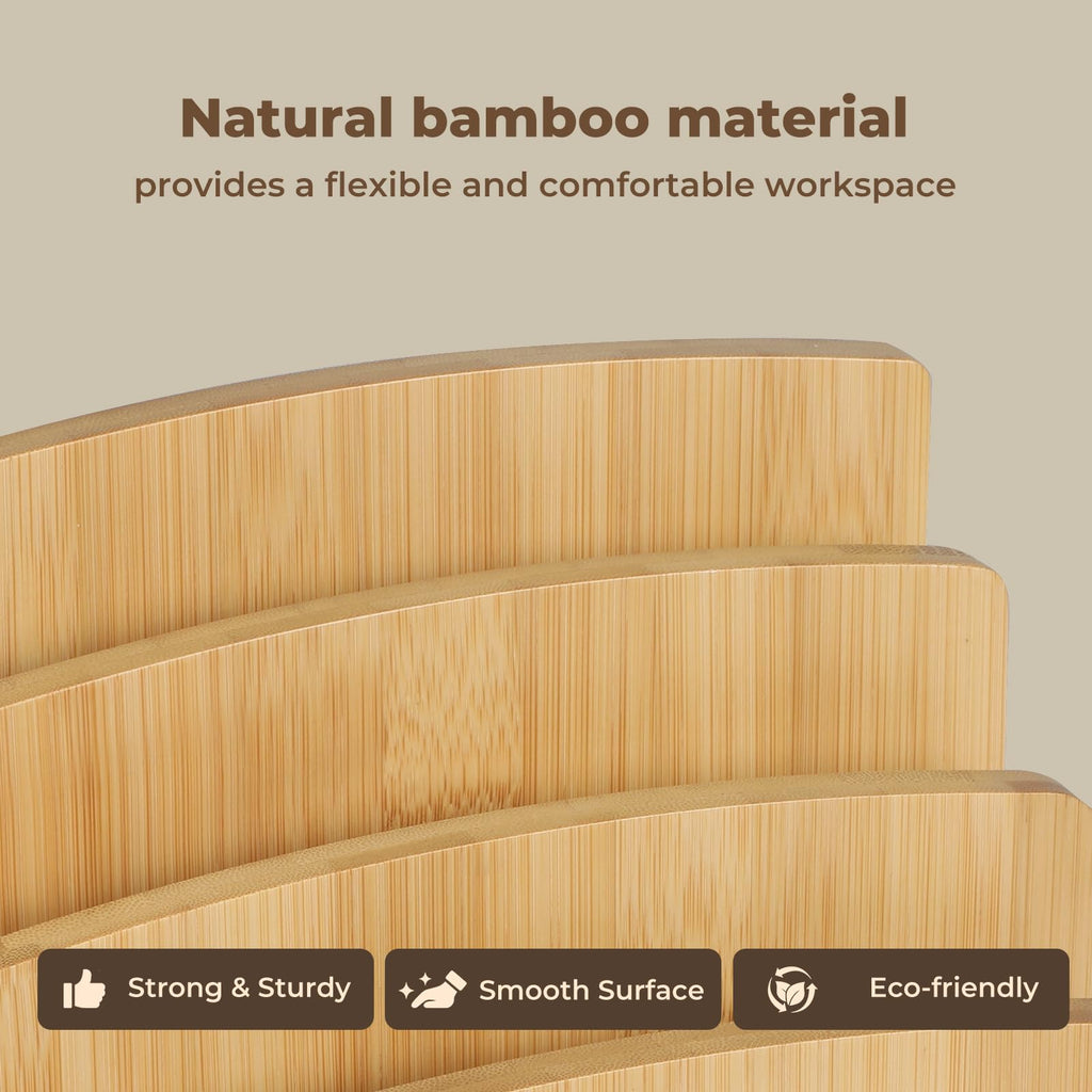 Bamboo Letter Holder 3-Slot Desktop Organizer — Compact Wood Mail Sorter