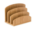Bamboo Letter & Mail Holder — Natural Desk File Rack, Envelope & Document Organizer
