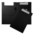 Black A5 Foldover Clipboard with Front Cover, Pocket & Hanging Hook