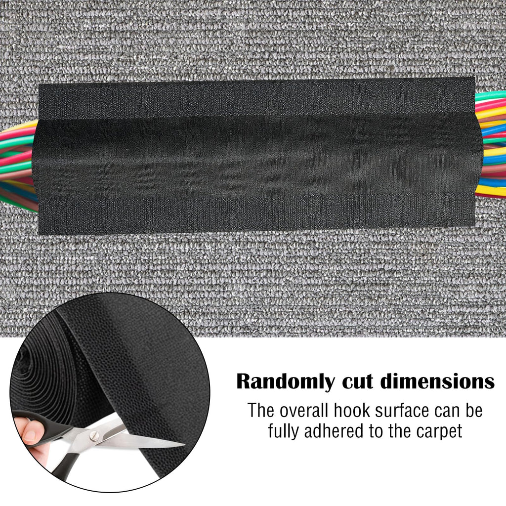 Black Floor Cable Protector 10ft Durable Cable Cover for Carpet & Office