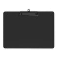 Black Horizontal Clipboard 12.5 x 9 in — Letter/A4 Landscape, Low-Profile Clip