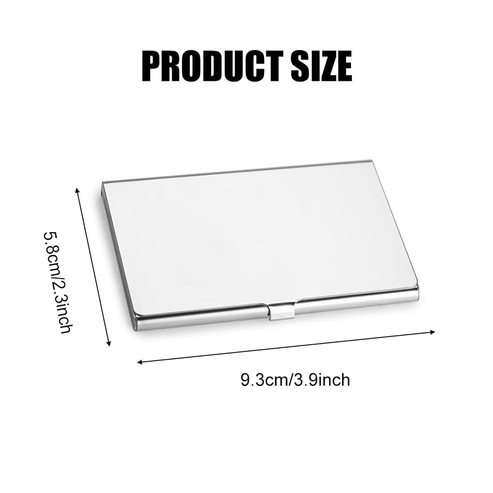 Business Card Holder 2-Pack — Stainless Steel Slim Portable Case