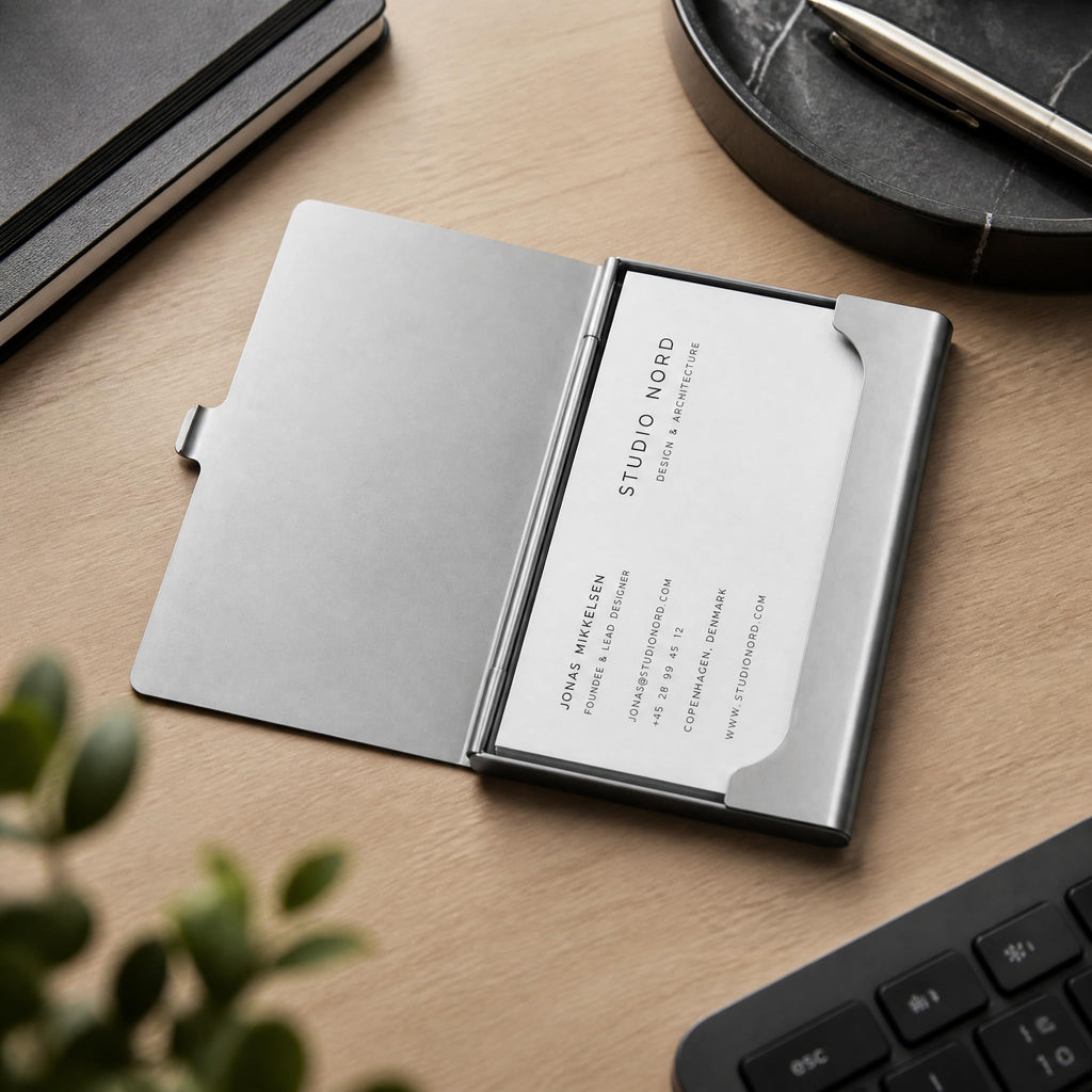 Business Card Holder — Professional Metal Card Case for Men and Women