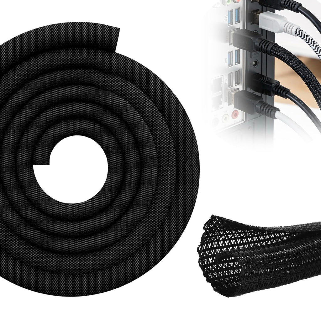 Cable Management Sleeve 13mm x 3m — Cable Protector Tube Black
