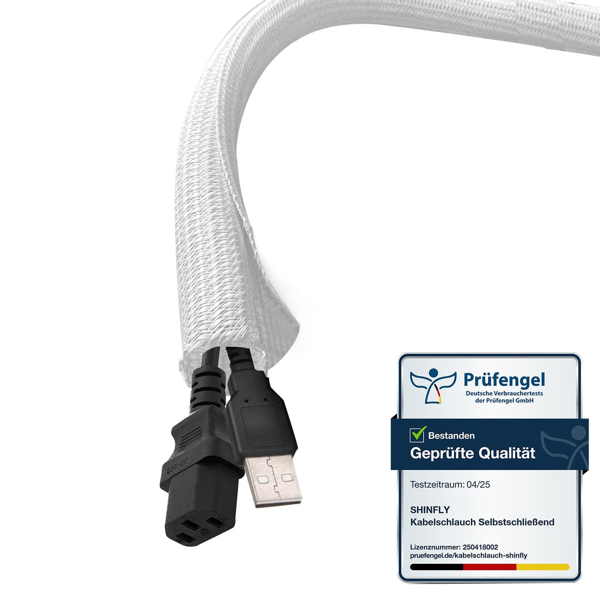Cable Sleeve Ø6mm x 3m, White — for 1–2 Cables