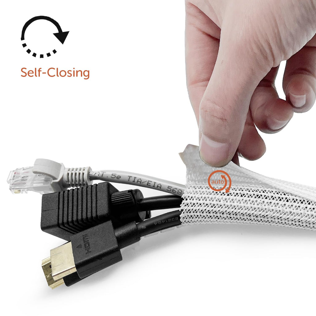 Cable Sleeve Ø6mm x 3m, White — for 1–2 Cables