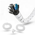 Cable Tidy Sleeve 6m — Flexible 20mm Spiral Cable Wrap, White