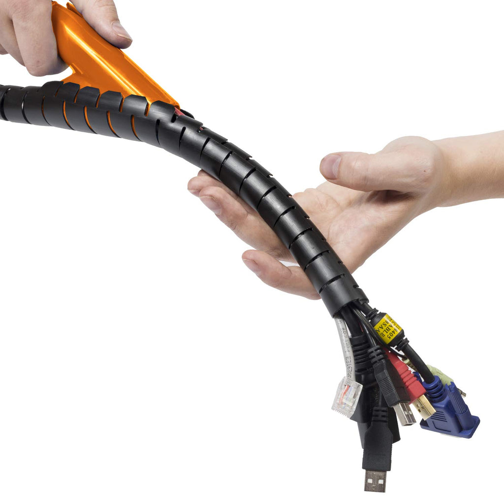 Cable Zipper Sleeve 25mm x 2.5m — Zip Tool Cable Management, Black