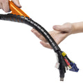 Cable Zipper Sleeve 25mm x 2.5m — Zip Tool Cable Management, Black
