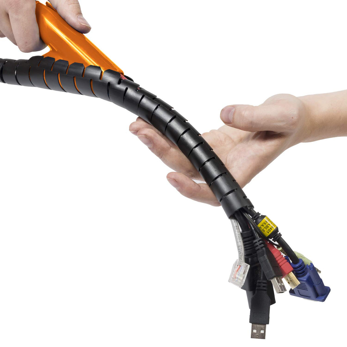Cable Zipper Sleeve 25mm x 2.5m — Zip Tool Cable Management, Black