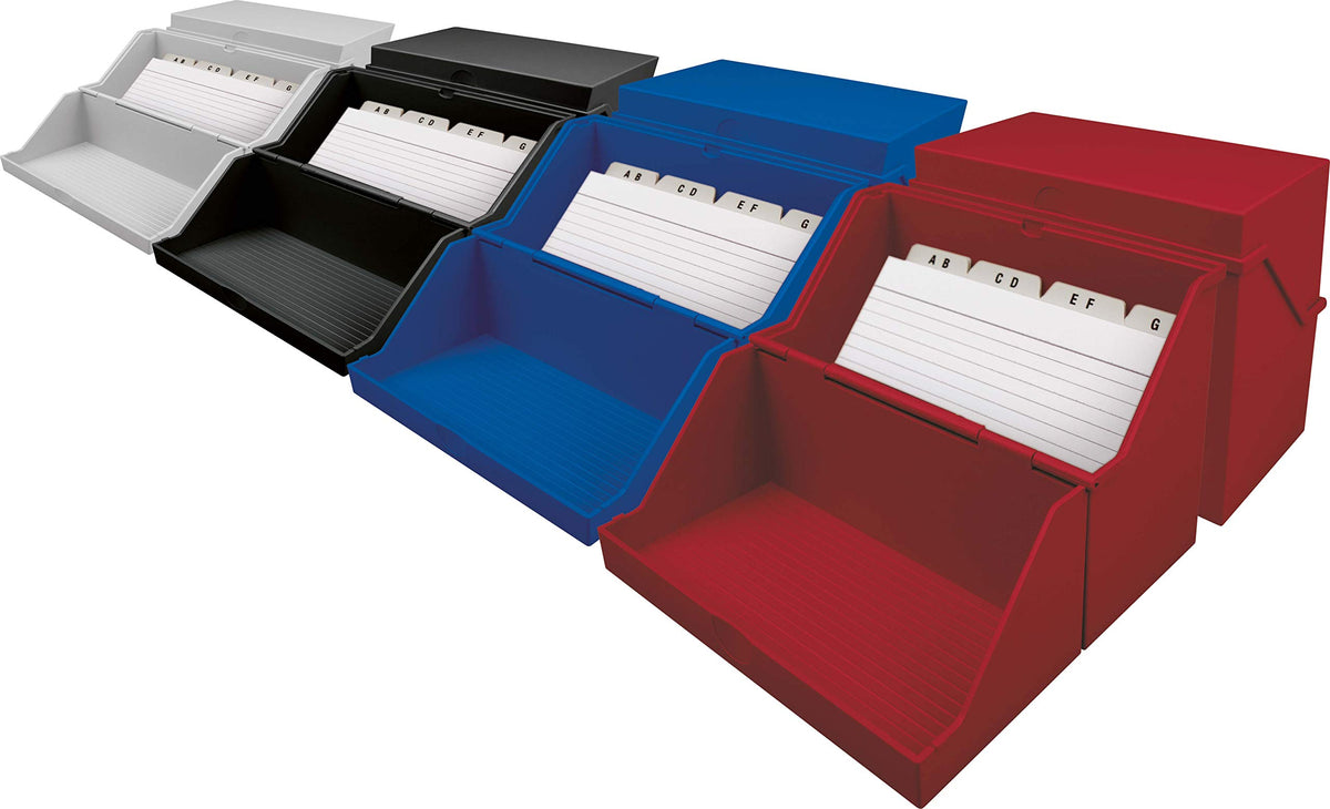 Card File Box for 400 Cards DIN A6 Landscape, Glass Clear