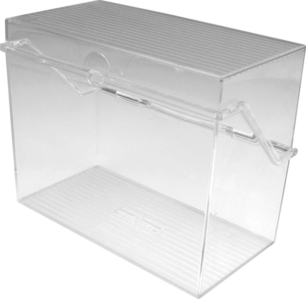 Card File Box for 400 Cards DIN A6 Landscape, Glass Clear