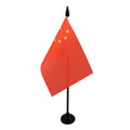 China Table Flag 15x10 cm 100D Polyester with Plastic Base