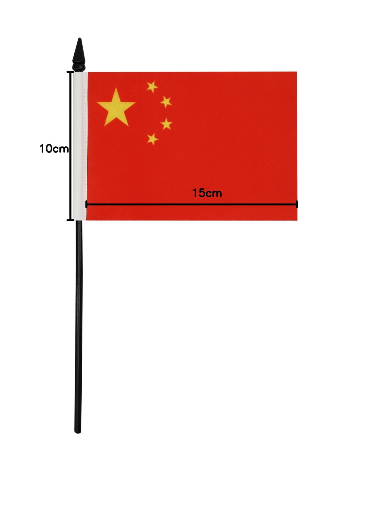 China Table Flag 15x10 cm 100D Polyester with Plastic Base