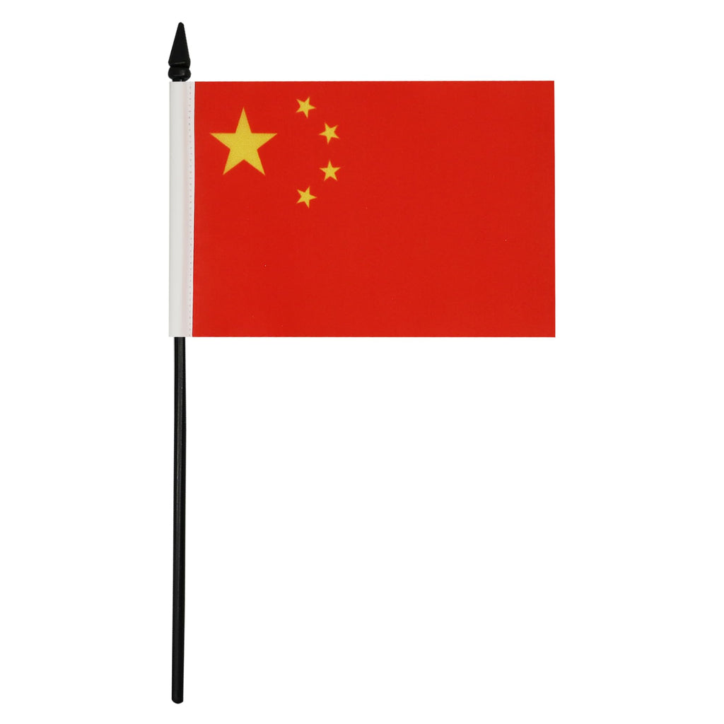 China Table Flag 15x10 cm 100D Polyester with Plastic Base