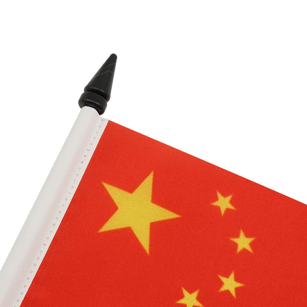 China Table Flag 15x10 cm 100D Polyester with Plastic Base