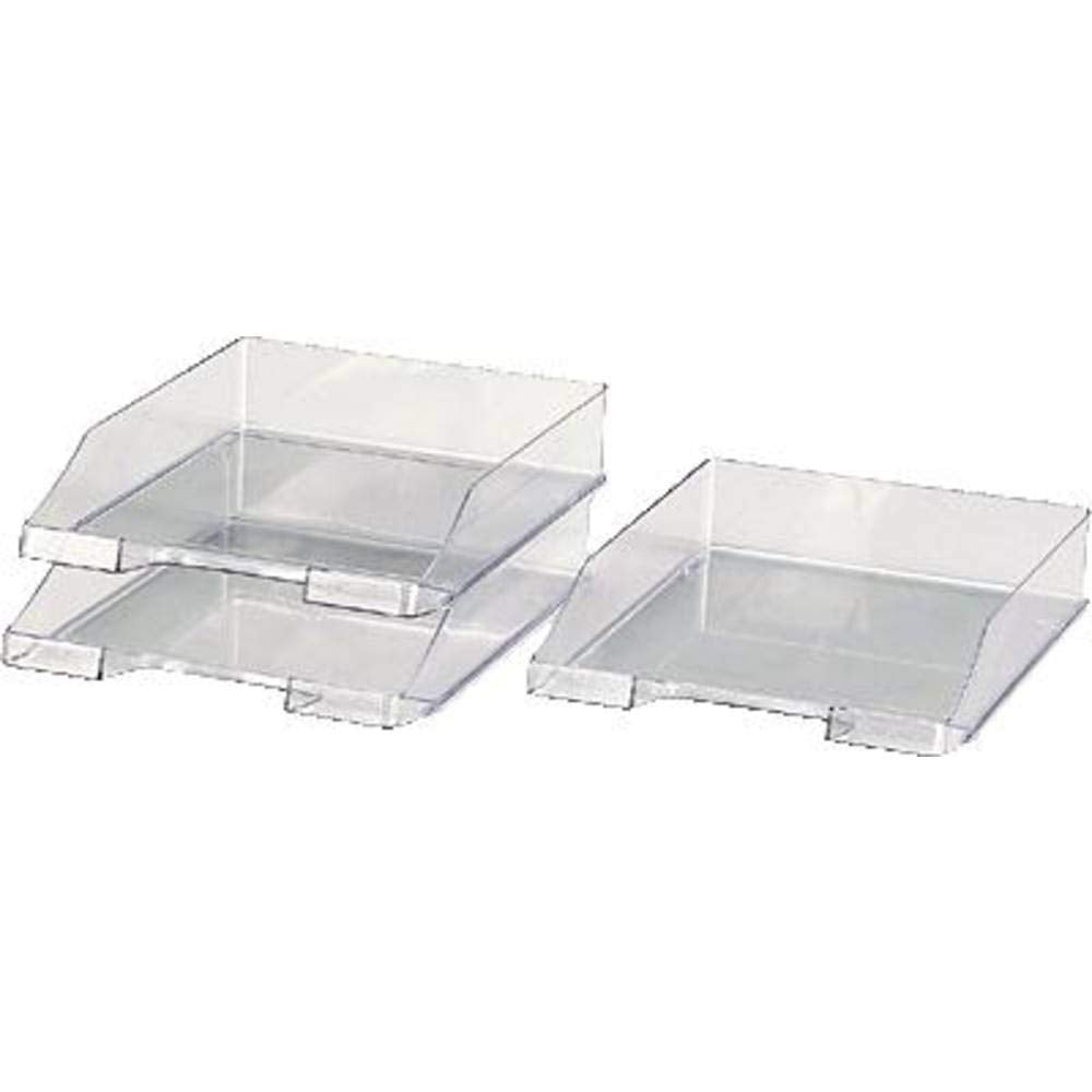Classic Transparent Stackable Letter Tray, A4/C4, Crystal Clear