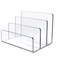 Clear Acrylic 3-Section Vertical File Holder — 23 x 16.5 x 16.5 cm
