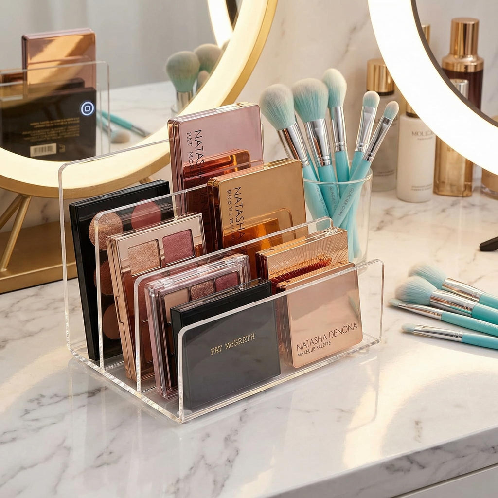 Clear Acrylic 3-Section Vertical File Holder — 23 x 16.5 x 16.5 cm