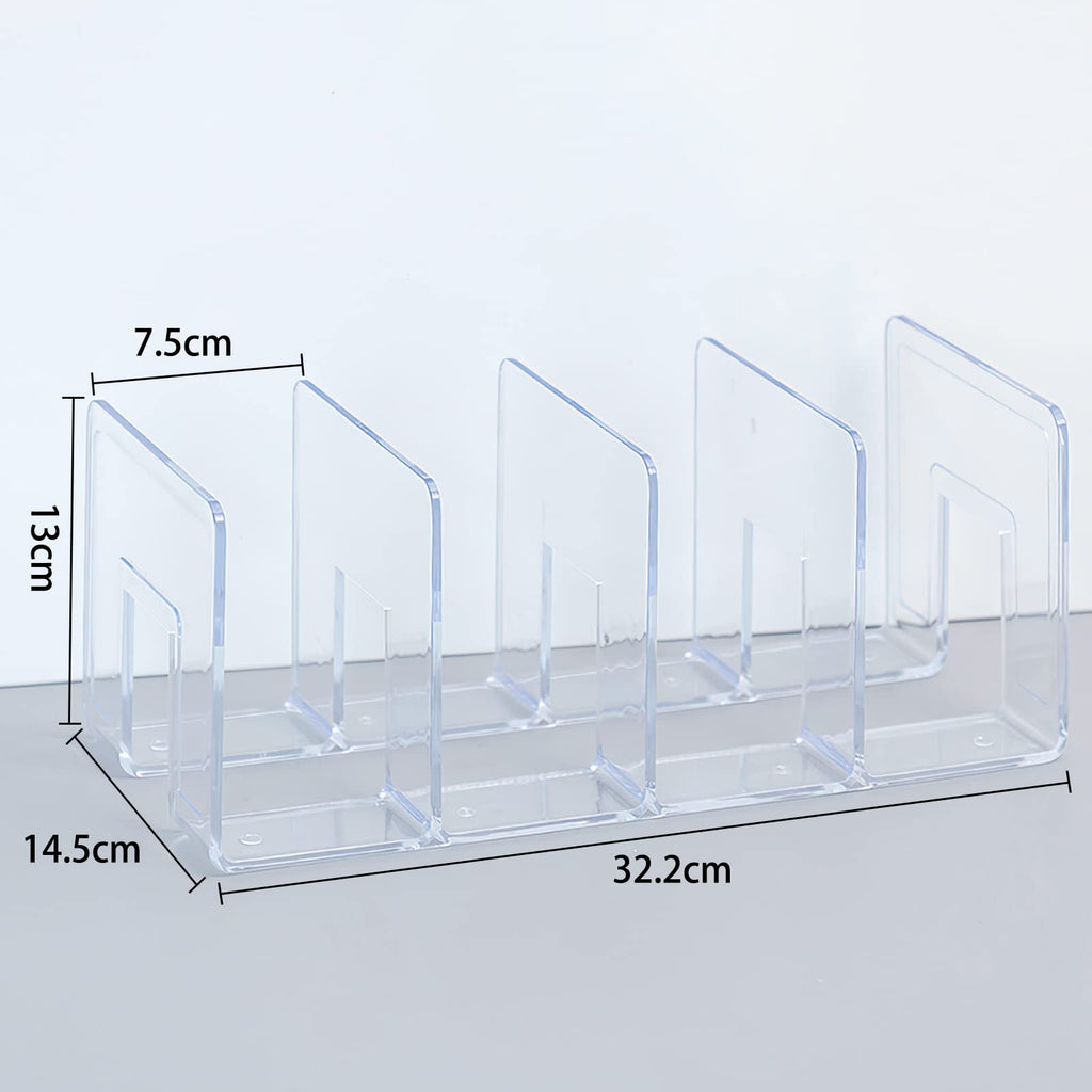 Clear Acrylic Desktop & Kitchen Organizer, 4-Compartment (1 Pack)
