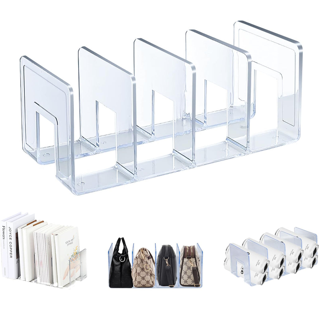 Clear Acrylic Desktop & Kitchen Organizer, 4-Compartment (1 Pack)