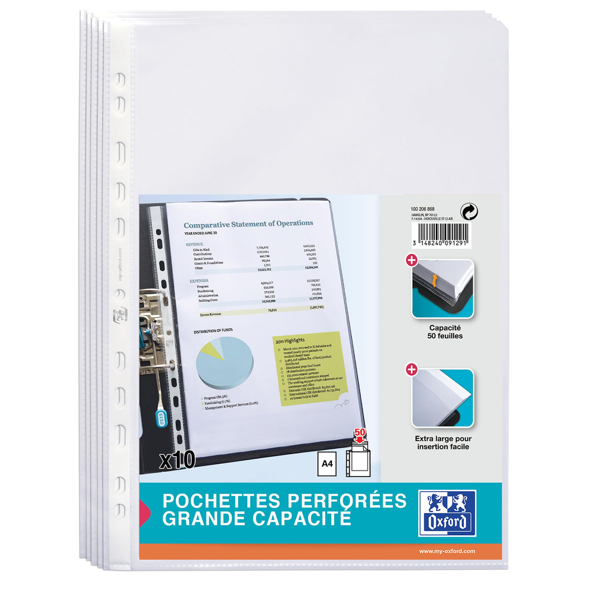 Clear Heavy-Duty Document Sleeve 220 x 300 mm 0.09 mm