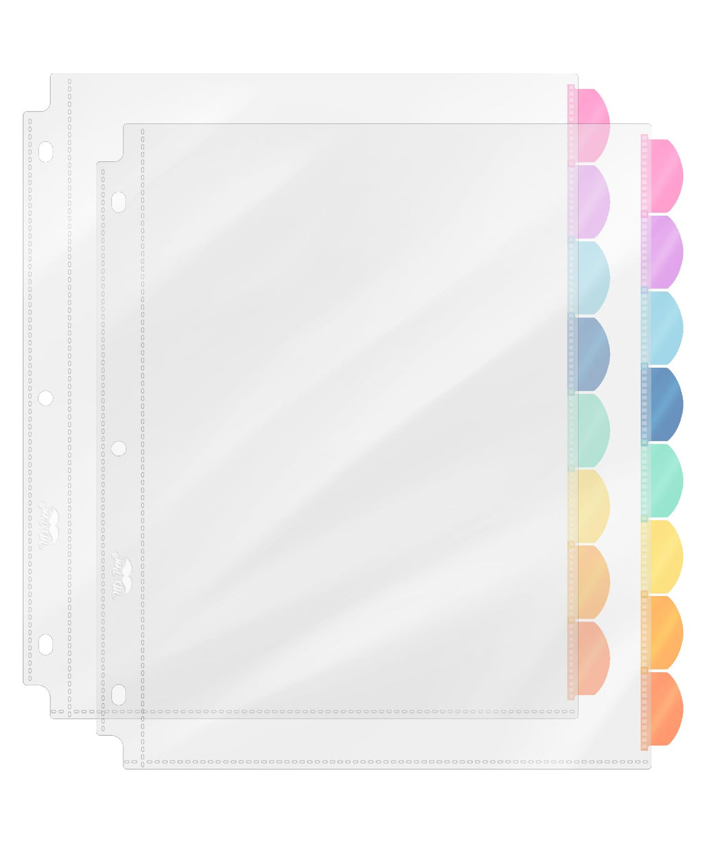 Clear Sheet Protectors with 8 Tabs, 2 Sets (Letter 8.5 x 11)