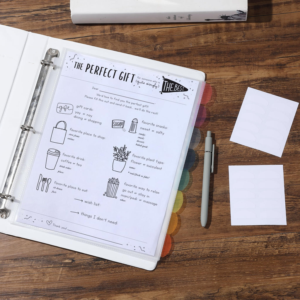 Clear Sheet Protectors with 8 Tabs, 2 Sets (Letter 8.5 x 11)