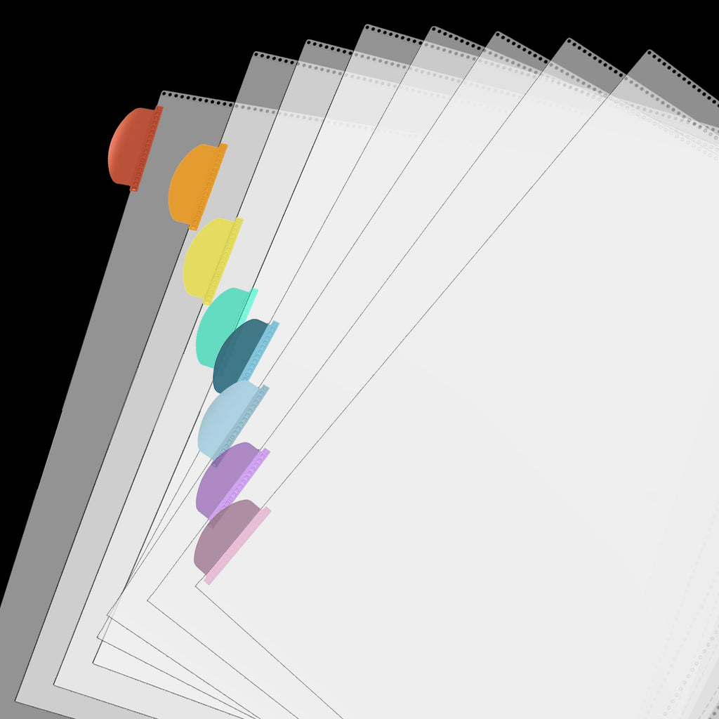 Clear Sheet Protectors with 8 Tabs, 2 Sets (Letter 8.5 x 11)