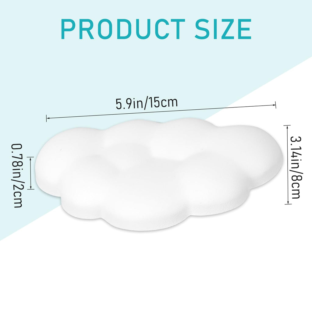 Cloud Mouse Wrist Rest — Memory Foam Non-Slip Wrist Support (White)