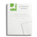 Delux Punched A4 Top-Opening Clear Pockets with Green Reinforced Strip (Pack of 100)