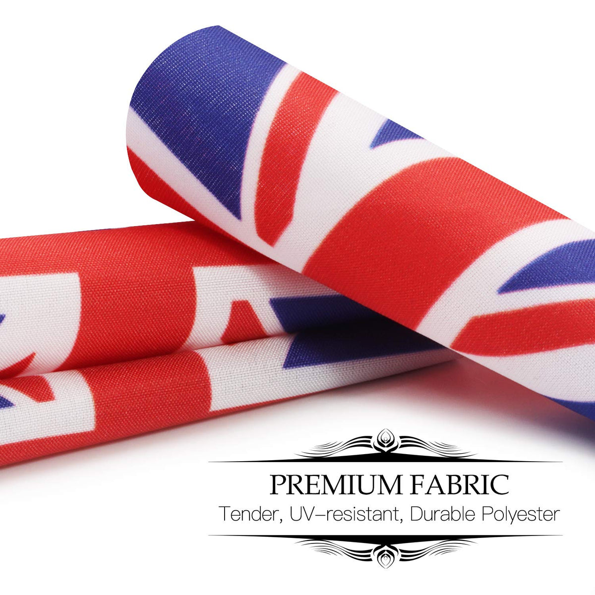 Deluxe UK Desk Flag Set - 6 x 4 in Mini Union Jack with 12 in Pole