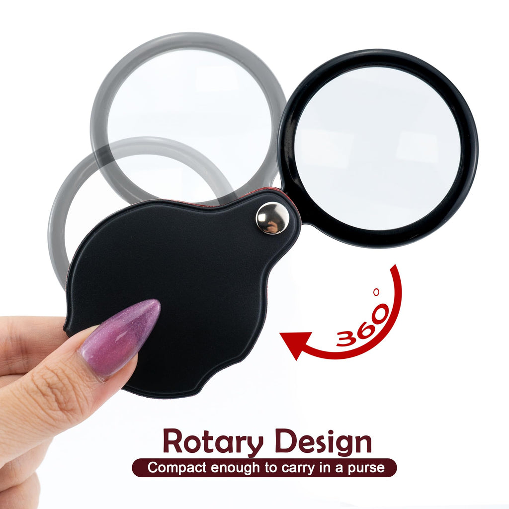 Desenda 2 PCS Small Magnifying Glass, Pocket Magnifier for Senior
