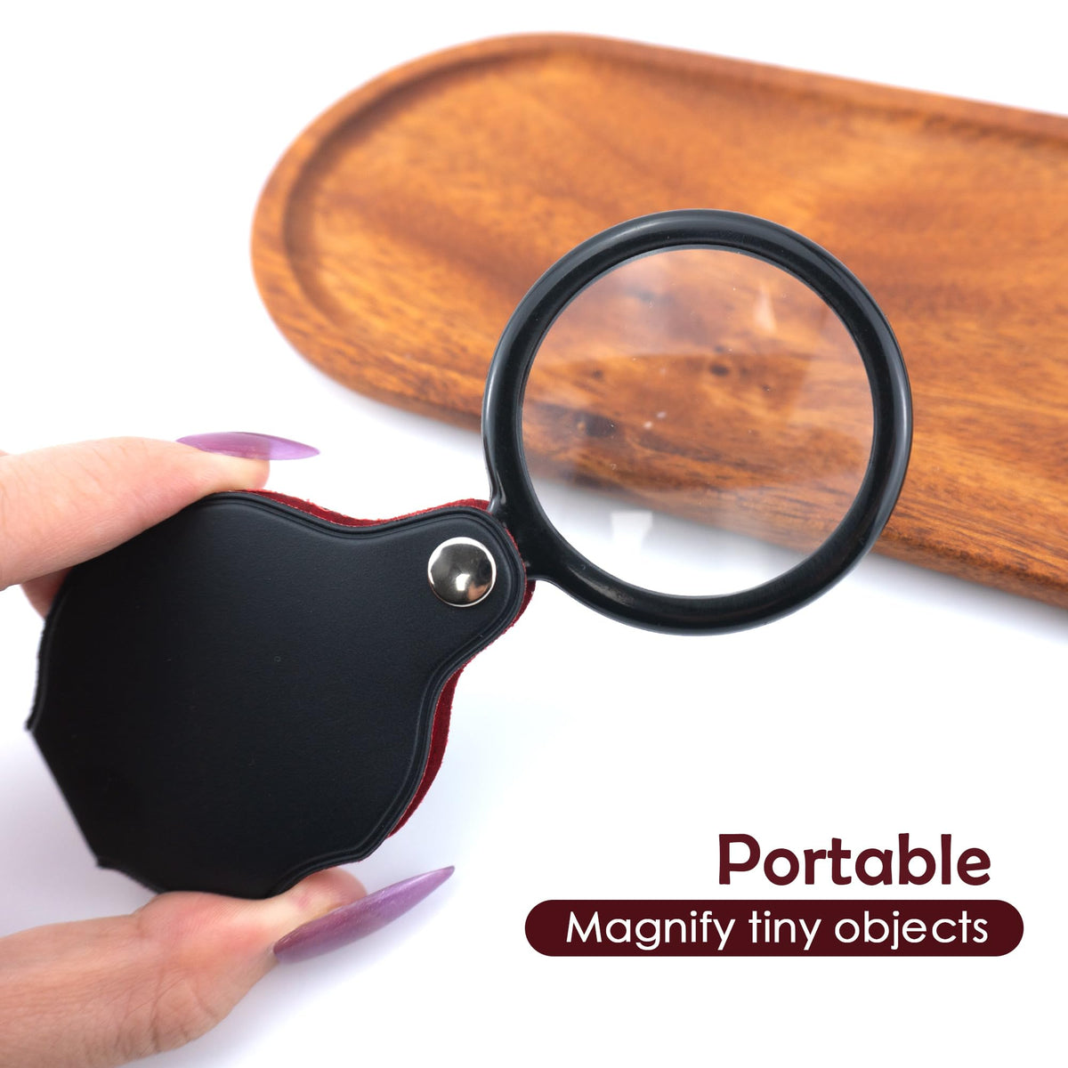 Desenda 2 PCS Small Magnifying Glass, Pocket Magnifier for Senior