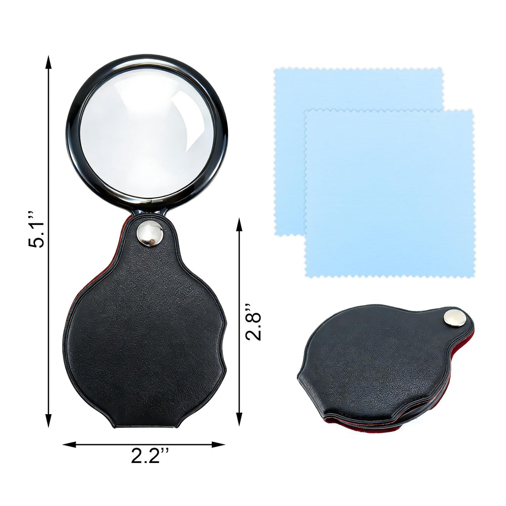 Desenda 2 PCS Small Magnifying Glass, Pocket Magnifier for Senior